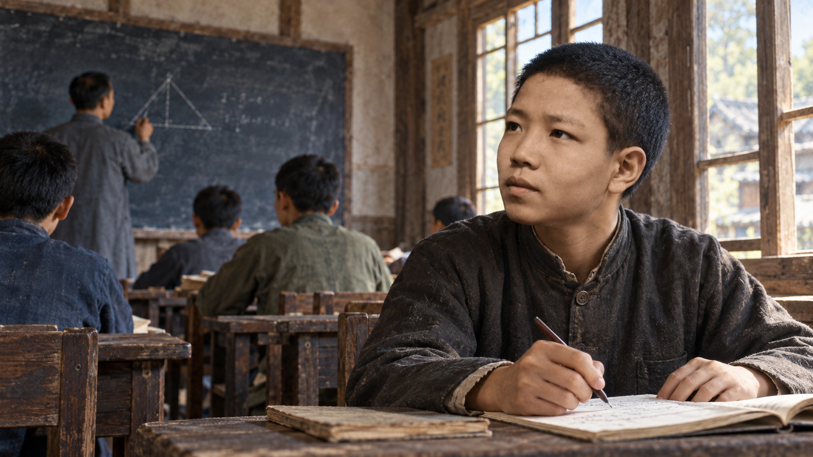 约1940年，衡山求学。人物参照向明人像库16岁照片。